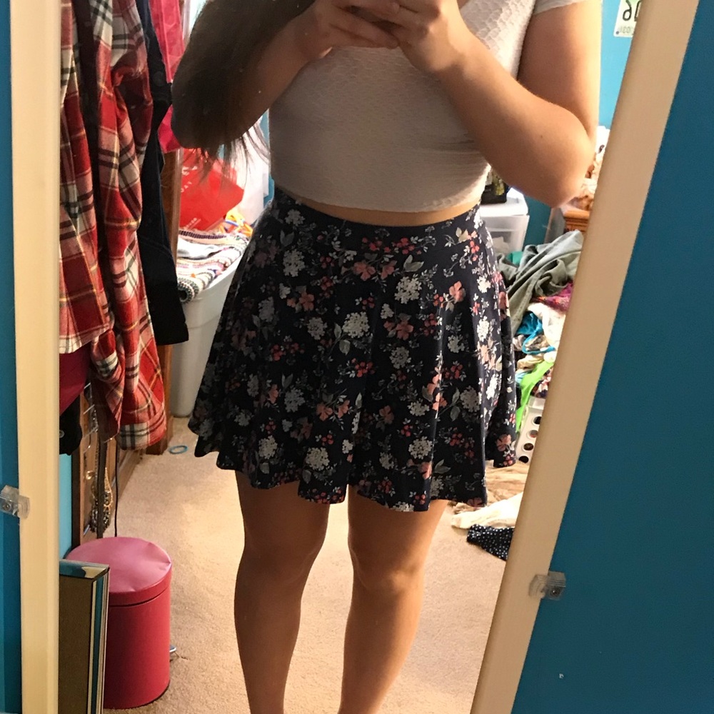 Flowered skater skirt